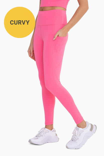 CURVY Essential Highwaist Panel Leggings: DUSTY CORAL / XL:1XL:2XL:3XL (2:2:1:1)