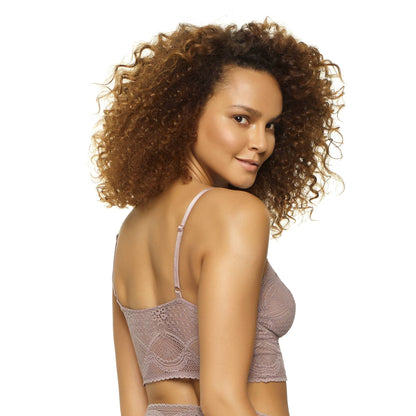 140103 Finesse Super Stretchy Lace Cami Bralette - BASICS: Mink (MNK) / 1X/2X