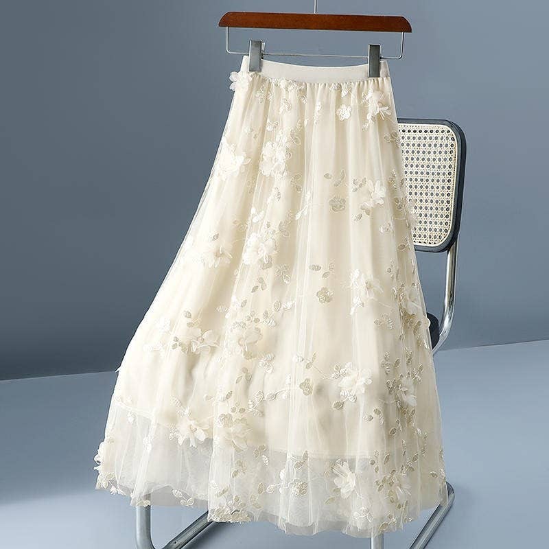 High Waist Slimming Double Layer Mesh Skirt