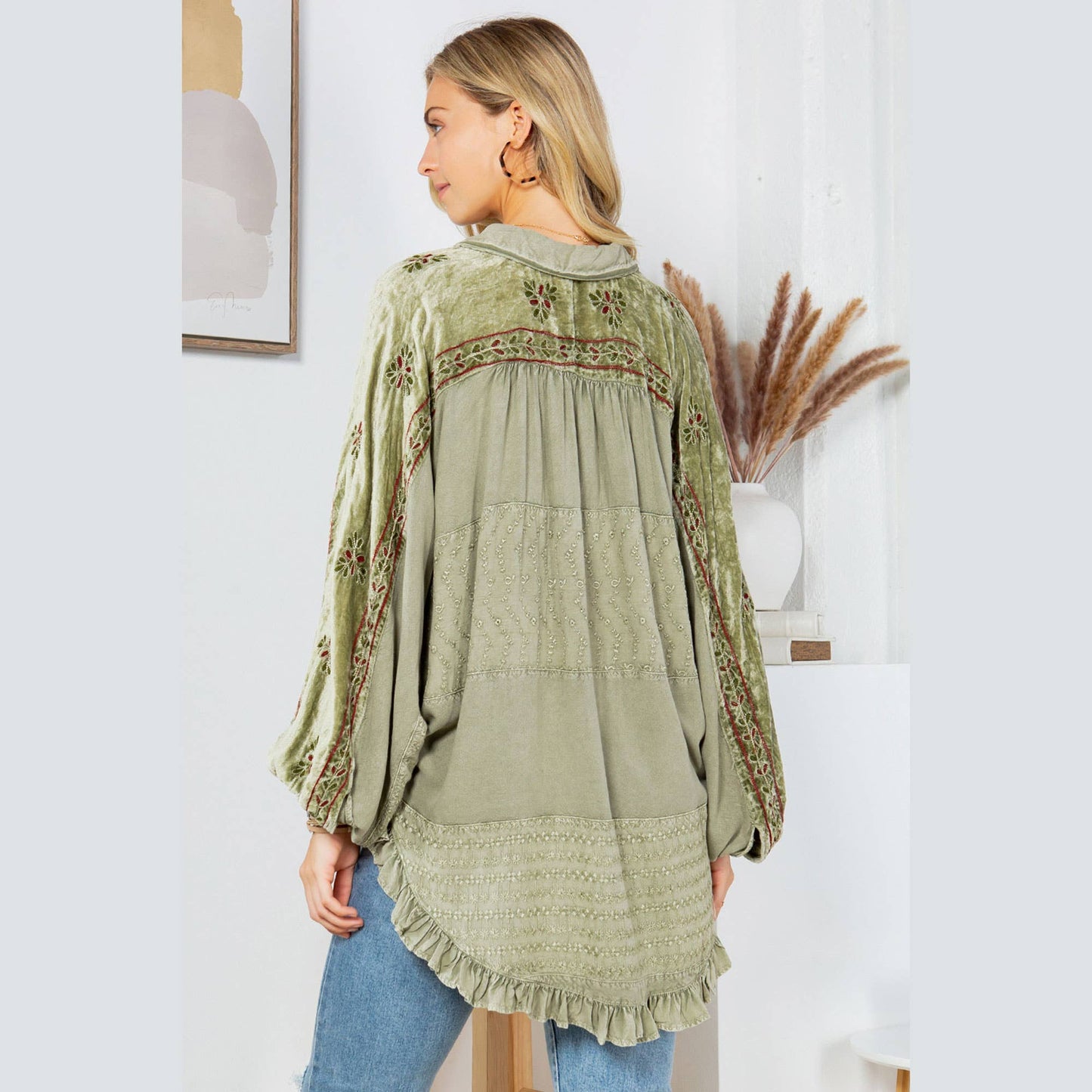 Bohemian Elegance: Stonewashed Rayon Top (ALSO IN PLUS)