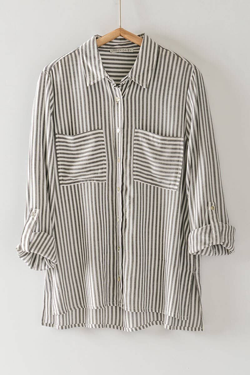 STRIPE BUTTON DOWN SHIRT