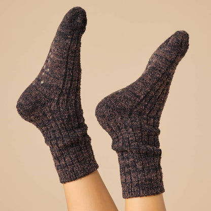 Cozy Marshmallow Crew Socks with Grippers for Women