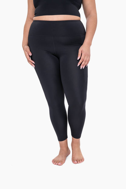CURVY Essential Highwaist Panel Leggings: DUSTY CORAL / XL:1XL:2XL:3XL (2:2:1:1)