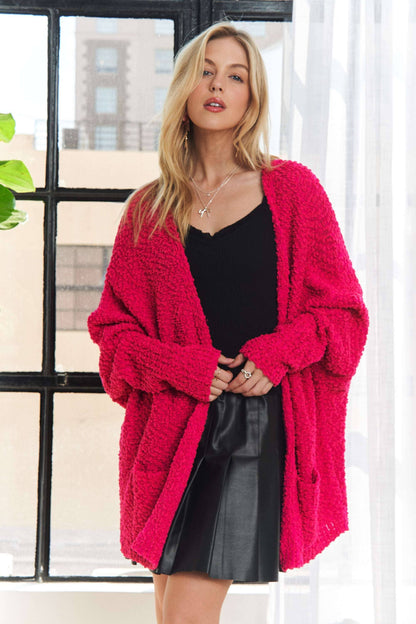 CESW2245 - POPCORN KNIT SWEATER CARDIGAN