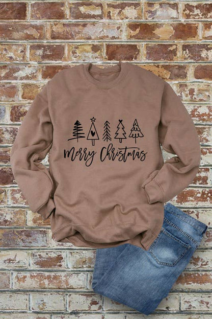 Merry Christmas, Christmas, PLUS Unisex Crewneck Fleece Sweatshirts: Charcoal / XL