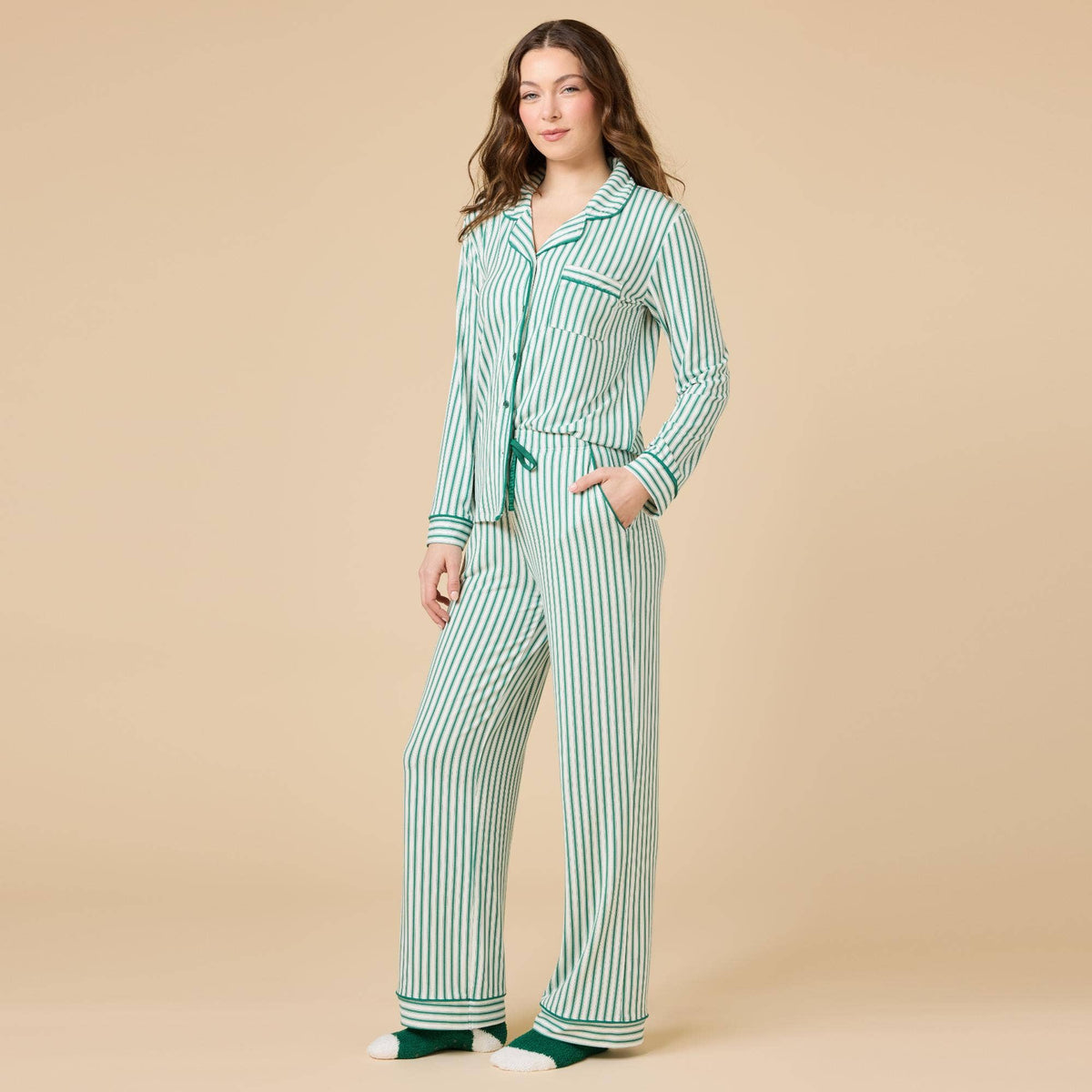 Sleep Soft Slim Notch Collar PJ Set in Prints and Solids