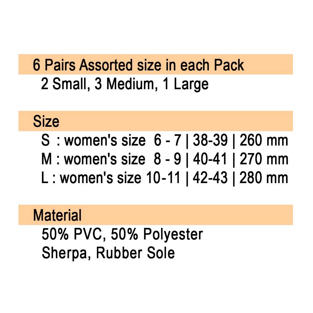 6Pairs - Oh Snap Message Gingerbread Plush Indoor Slippers