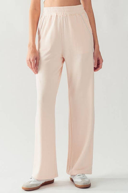 KPR11896 ELASTIC WAISTBAND COZY SWEATPANTS: SURF SPRAY / S-2/M-2/L-2