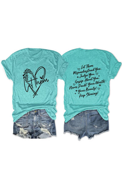 CWTTS1559_SUMMER NEW LETTER HEART PRINT CASUAL SHORT SLEEVES