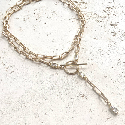 Paperclip wrap necklace boutique salon resort trendy jewelry