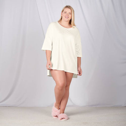 Faceplant Bamboo® and Organic Cotton Oversized boyfriend tee: Black / Large/X-Large