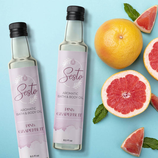 Sesto Aromatic Bath & Massage Oil - Pink Grapefruit - 8.5oz