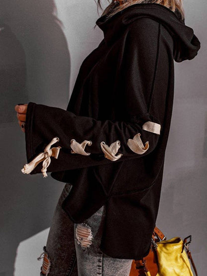 Oversized Hooded Long-Sleeve Pullover