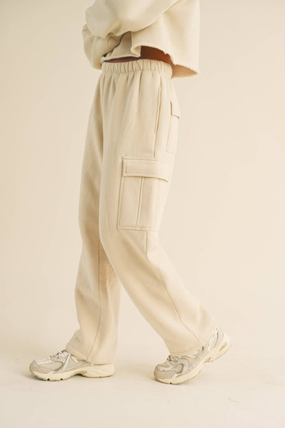 CARGO POCKET SWEATPANTS: BLACK / L P3135ST