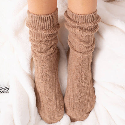 Essential Cable Knit Boot Sock: BLACK / B2210006B