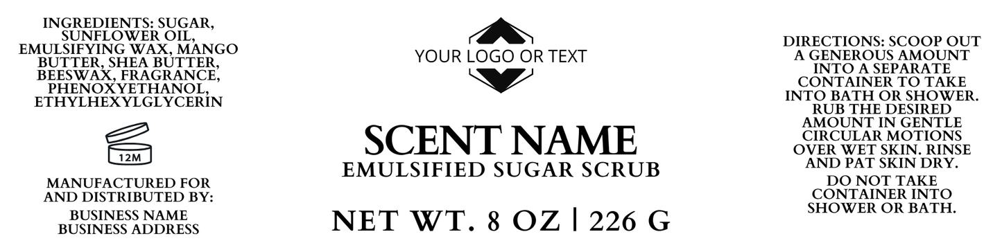 Emulsified Sugar Scrub - Custom Label