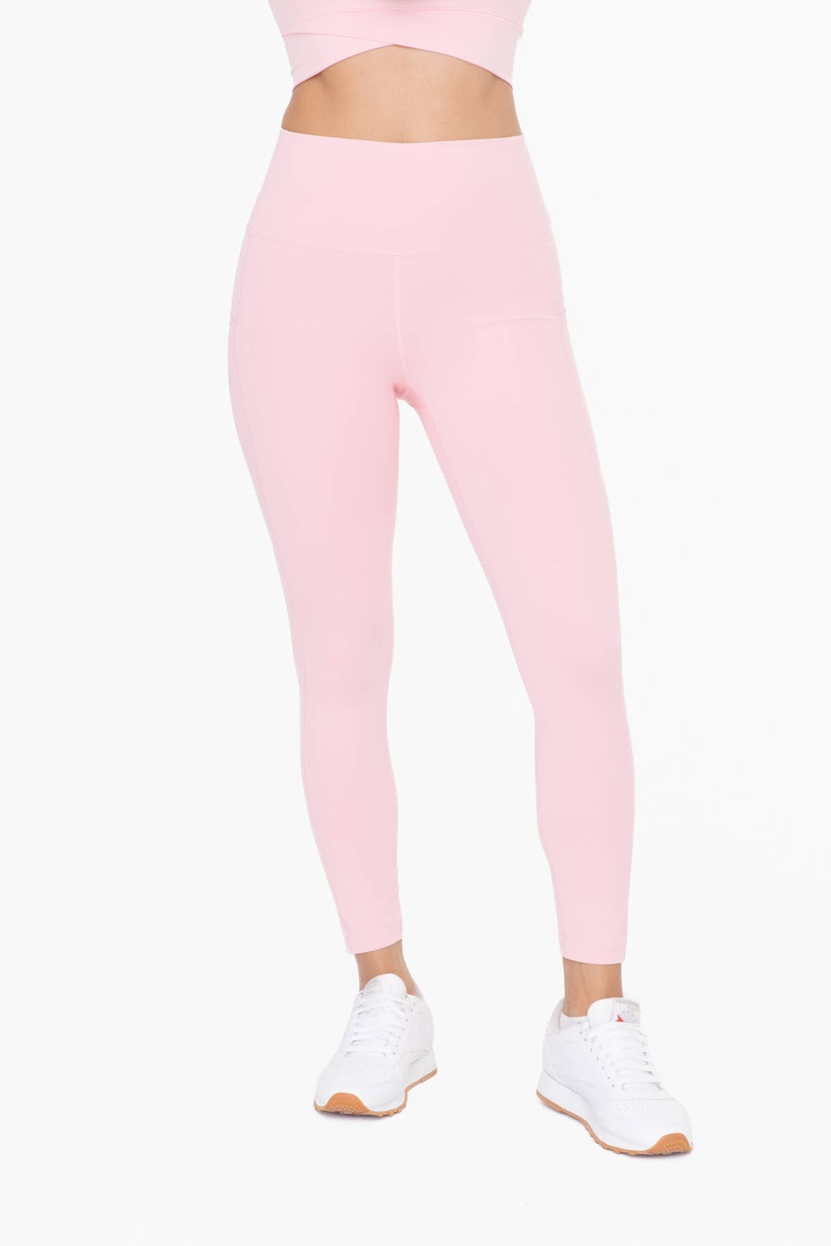 Laser-Cut and Bonded Essential Foldover Highwaist Leggings: CANDY PINK / S:M:L (2:2:2)