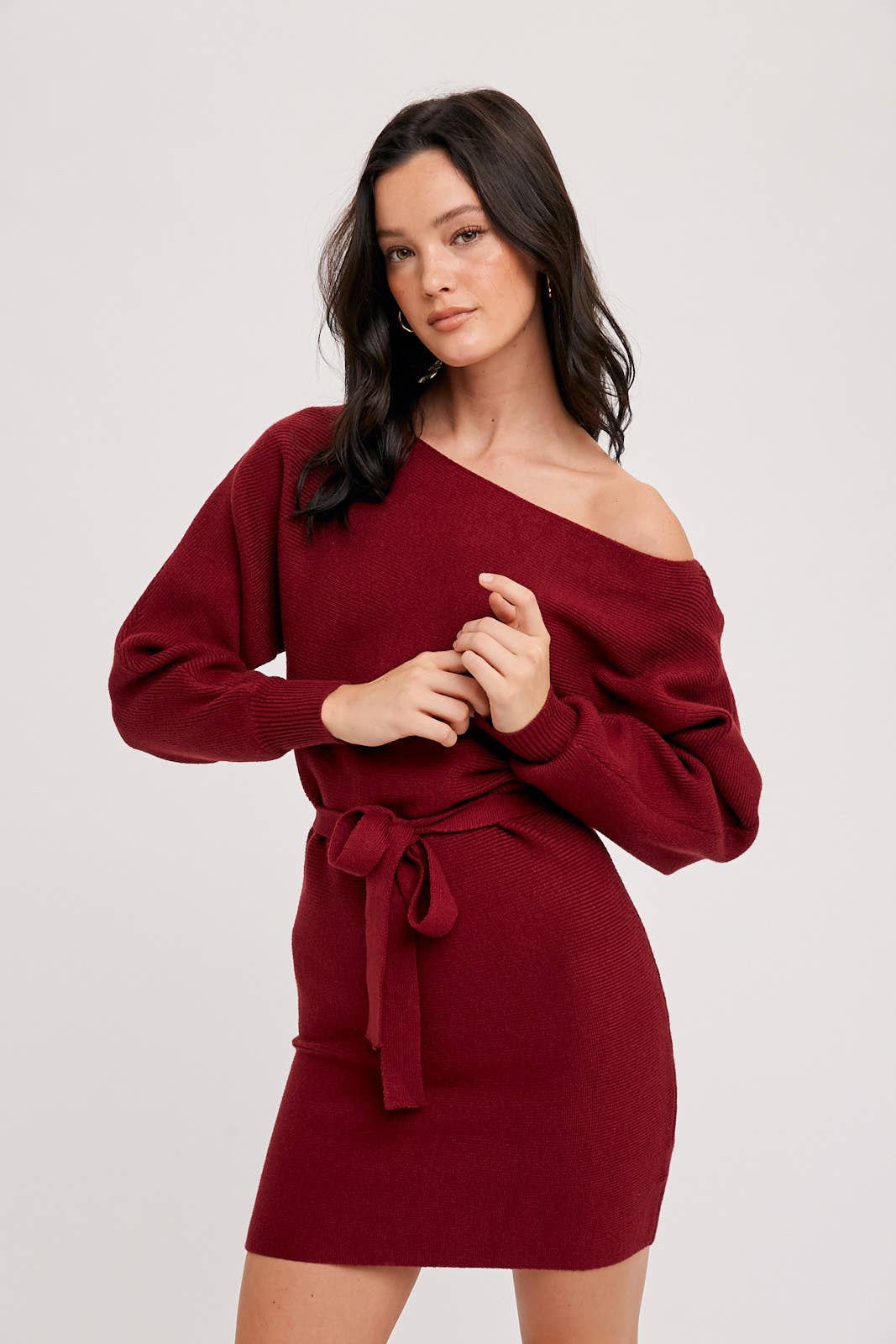 BOATNECK SWEATER DRESS