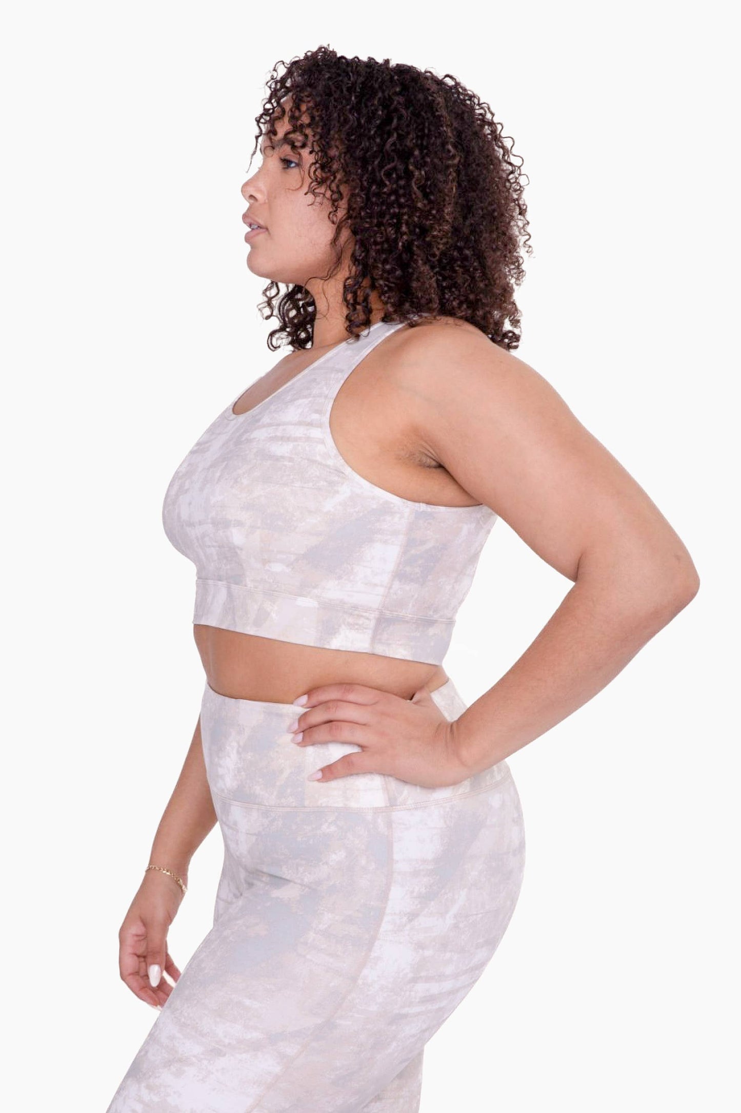 CURVY Concrete Open Back Sports Bra: GREY / XL:1XL:2XL:3XL (2:2:1:1) a1262p