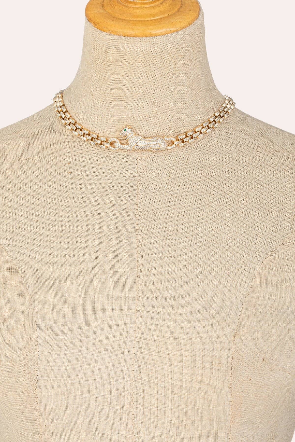 Green Leopard Collar Necklace