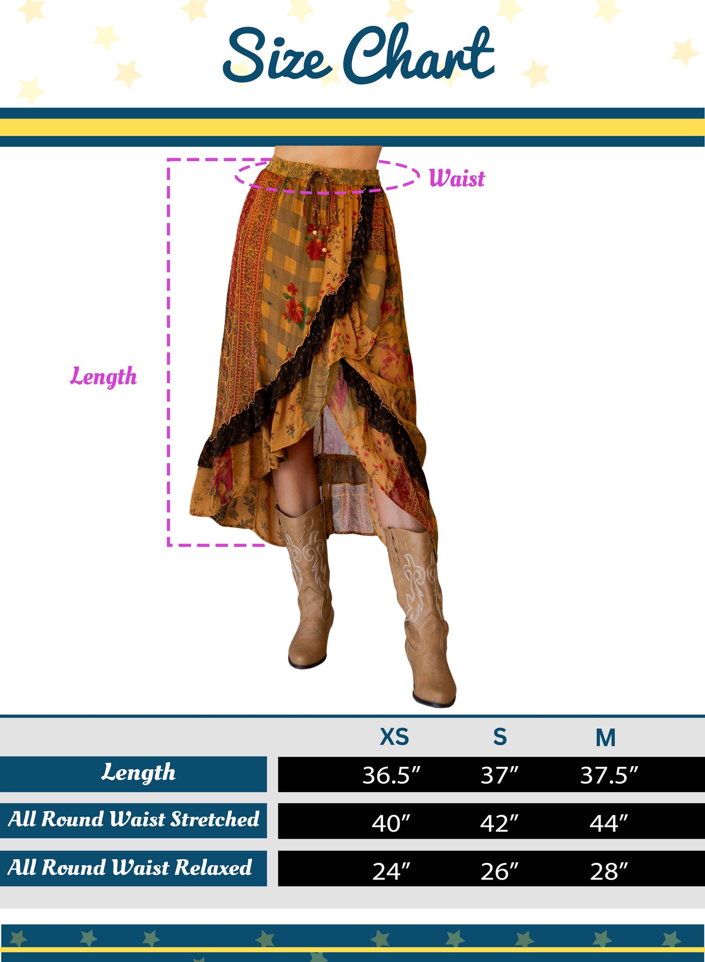 Boho Fusion: Ruffled wrapped look Fit&Flare Midi Skirt