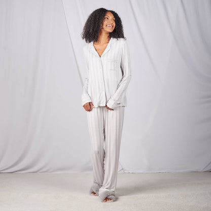 Faceplant Bamboo® Lucy Long Pants: Pink Stripe / Medium