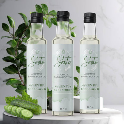 Sesto Aromatic Bath & Massage Oil - Green Tea & Cucumber