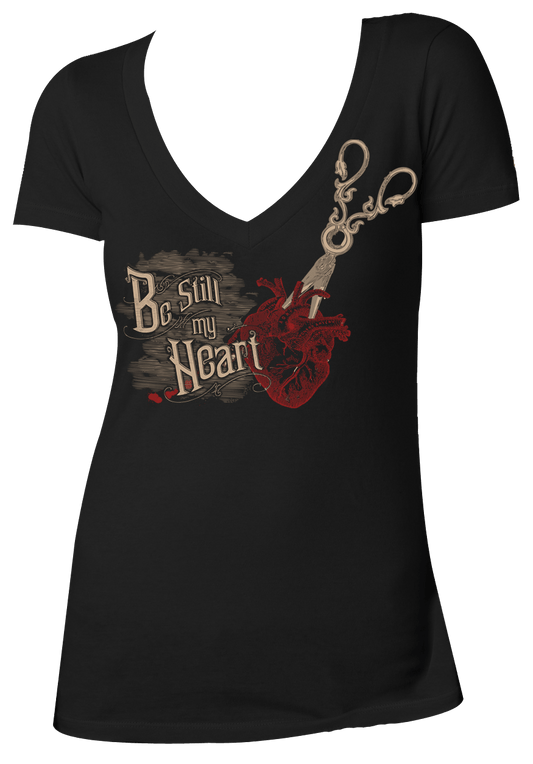 Womens Be Still My Heart V-Neck