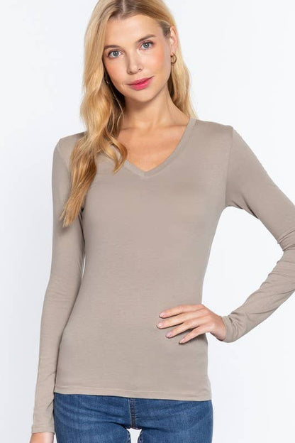 Long Sleeve V-neck Top