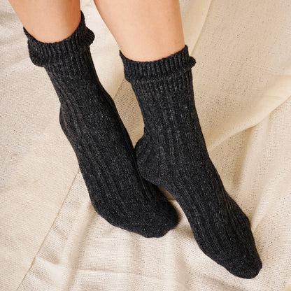 Essential Cable Knit Boot Sock: BLACK / B2210006B