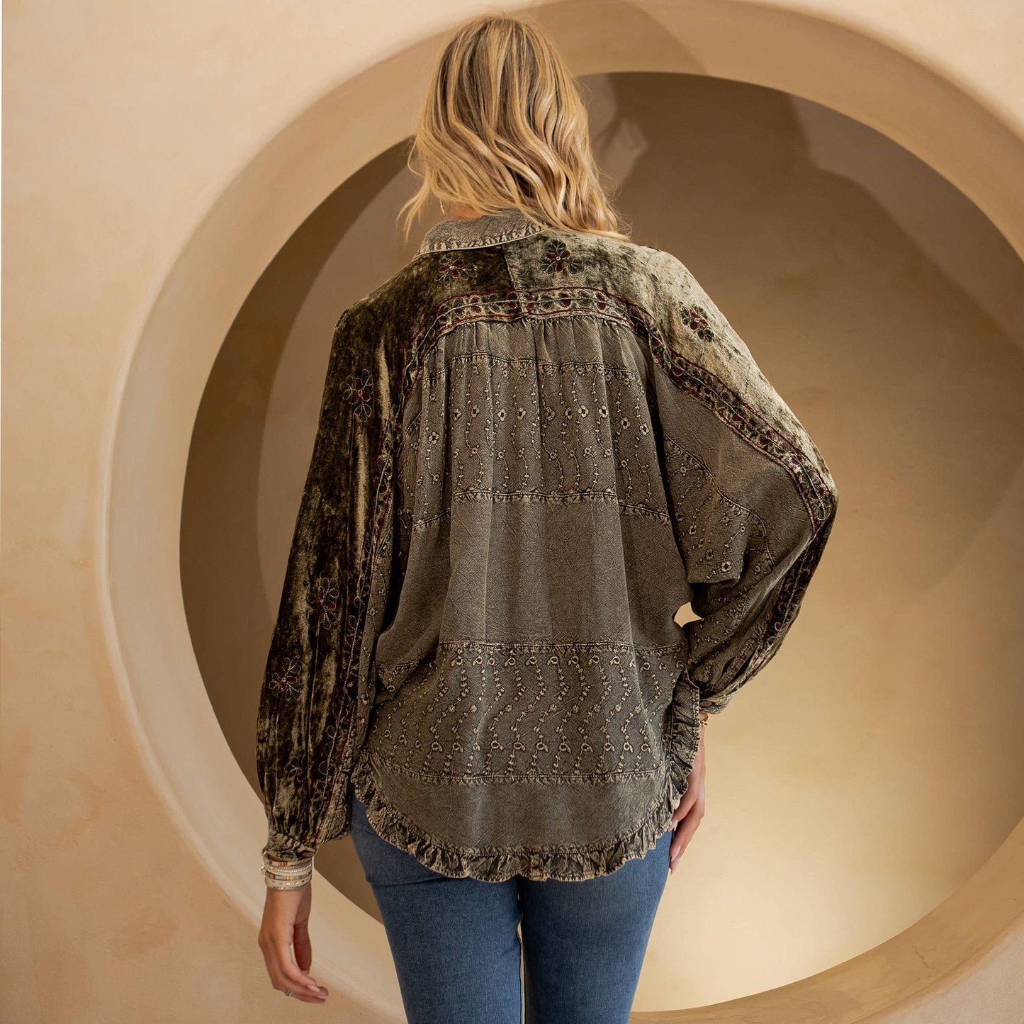 Bohemian Elegance: Stonewashed Rayon Top (ALSO IN PLUS)