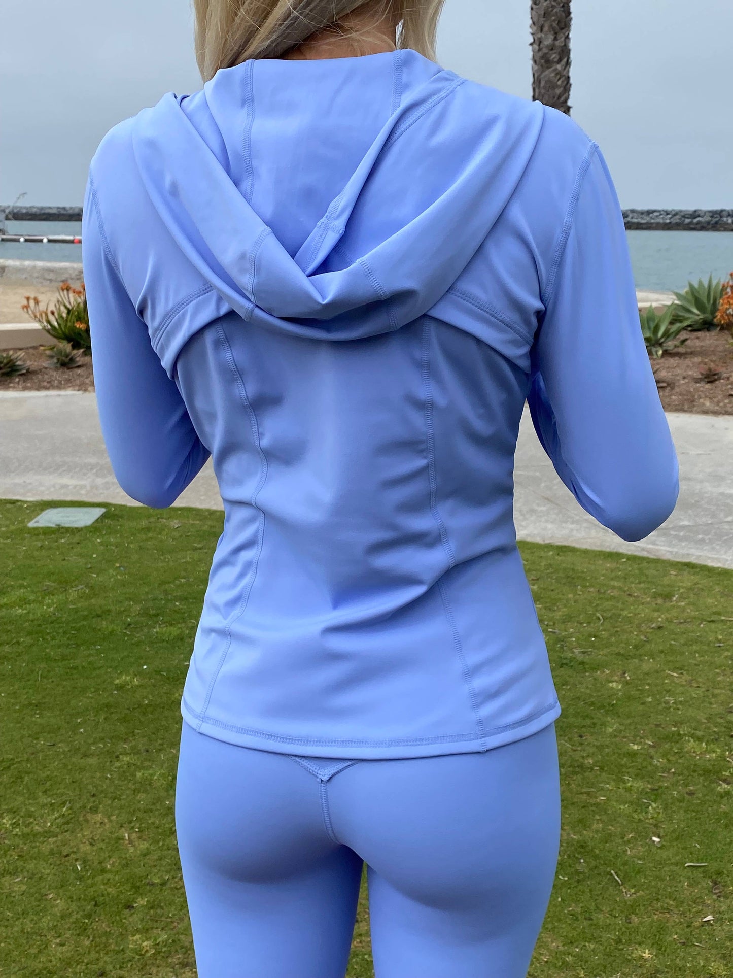 Hooded Zip Periwinkle / Large 8-10 Active Jacket: