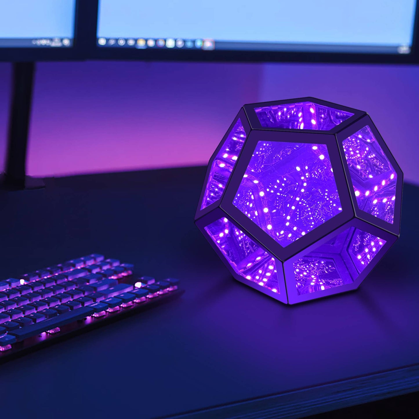 RGB Color-changing Infinity Dodecahedron Geometric Lamp