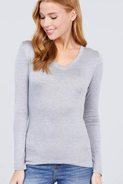 Long Sleeve V-neck Top