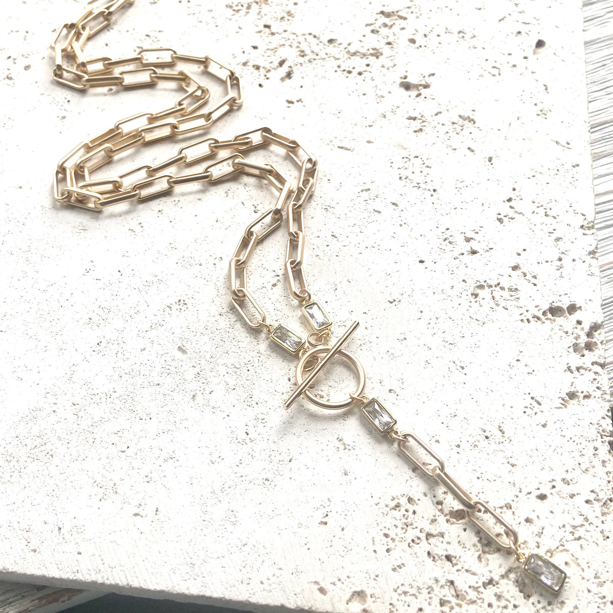 Paperclip wrap necklace boutique salon resort trendy jewelry