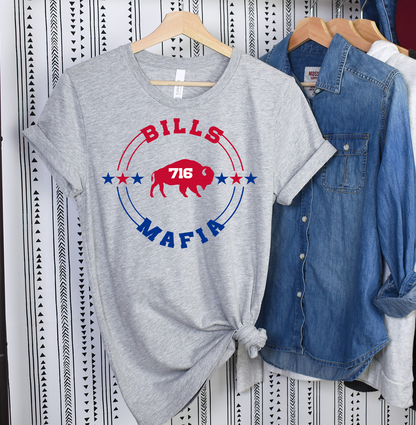 Bills Mafia 716 Unisex T-shirt - Buffalo: Athletic Heather / 2X