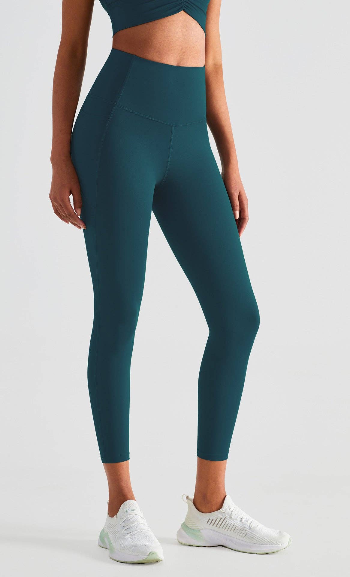 Soft Buttery High Waisted Fitness Leggings with Pockets: Cacao / Small 0-4