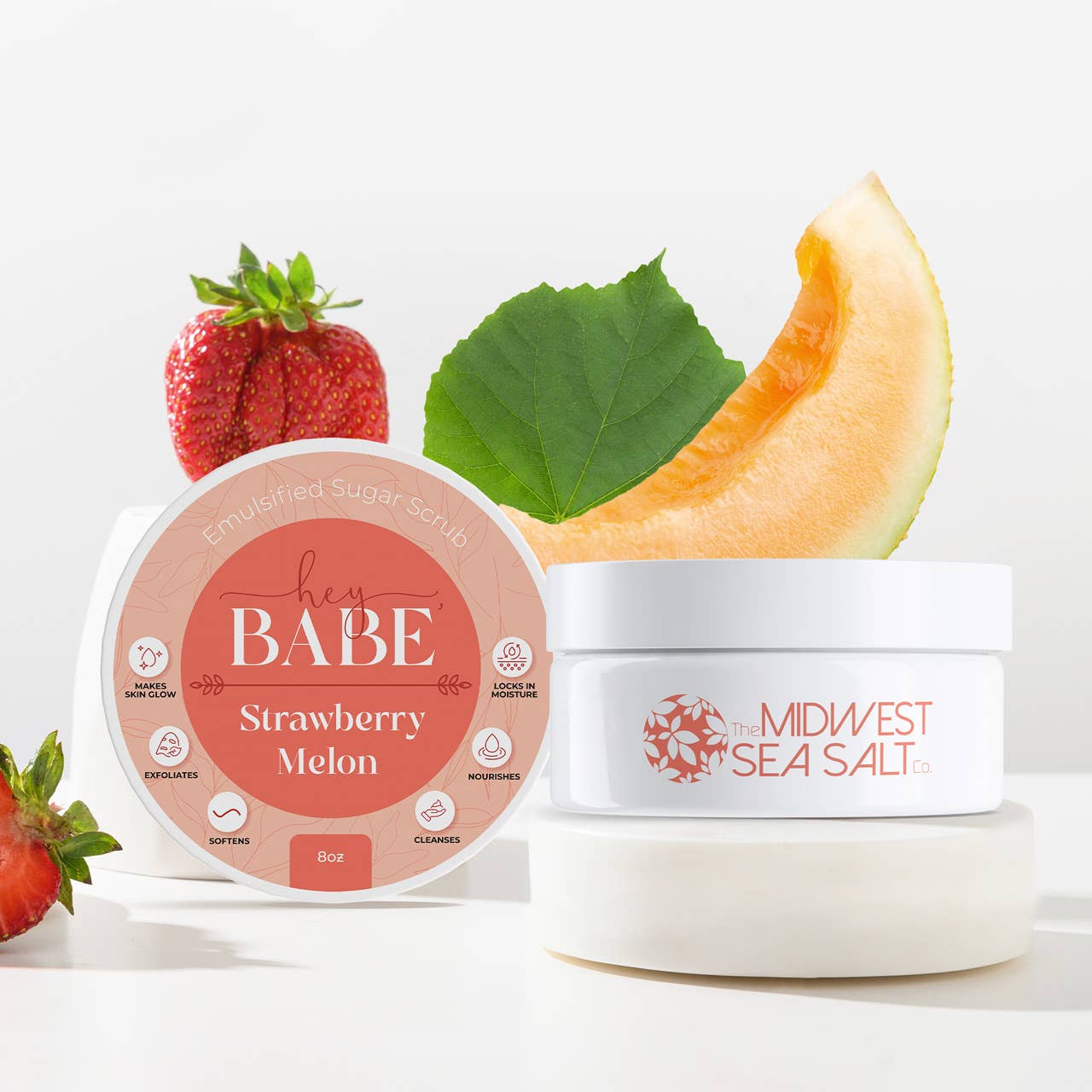 Hey, Babe Emulsified Sugar Scrub - Strawberry Melon - 8oz