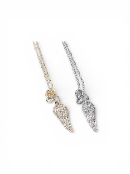 Pave angel charm cluster necklace 