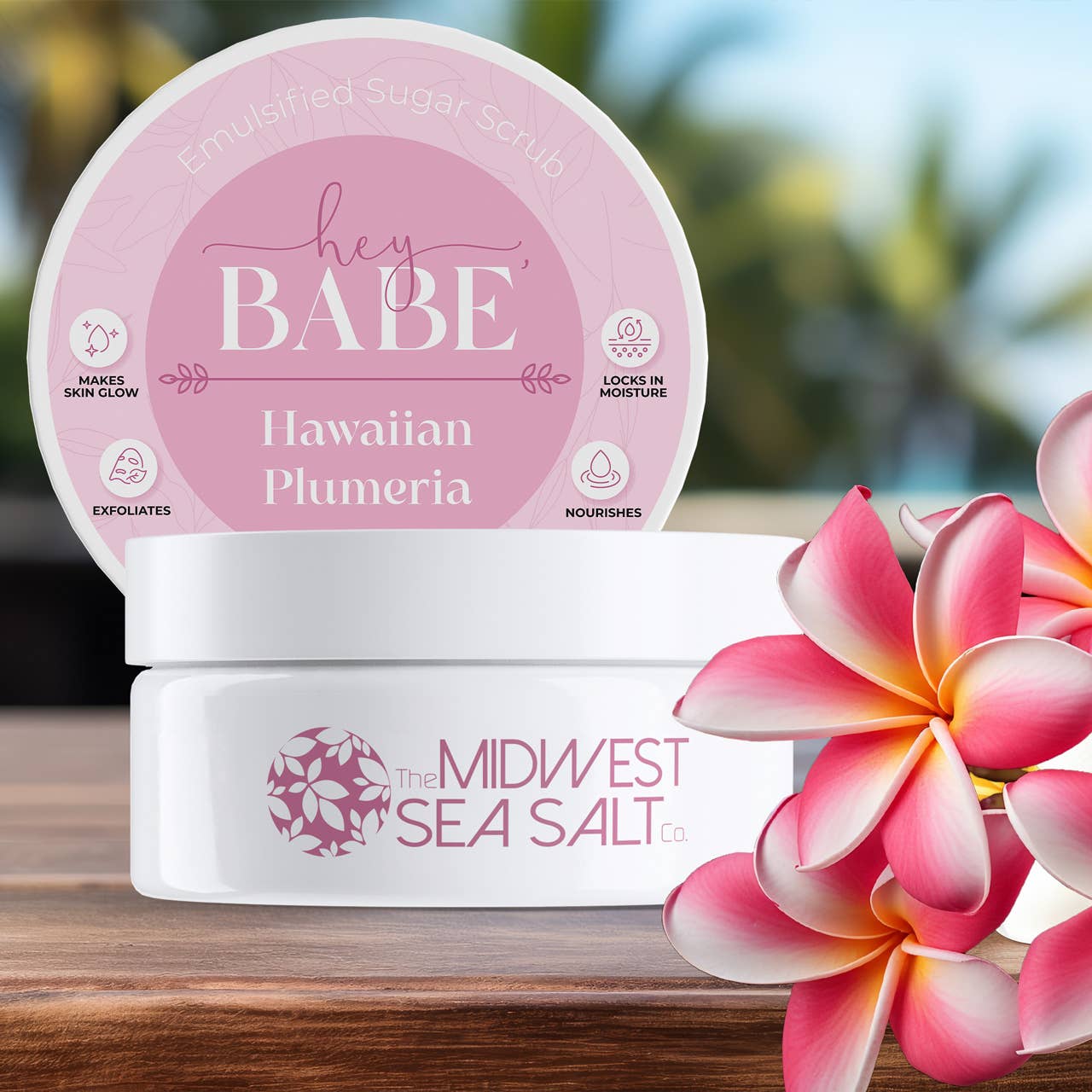 Hey, Babe Emulsified Sugar Scrub - Hawaiian Plumeria - 8oz