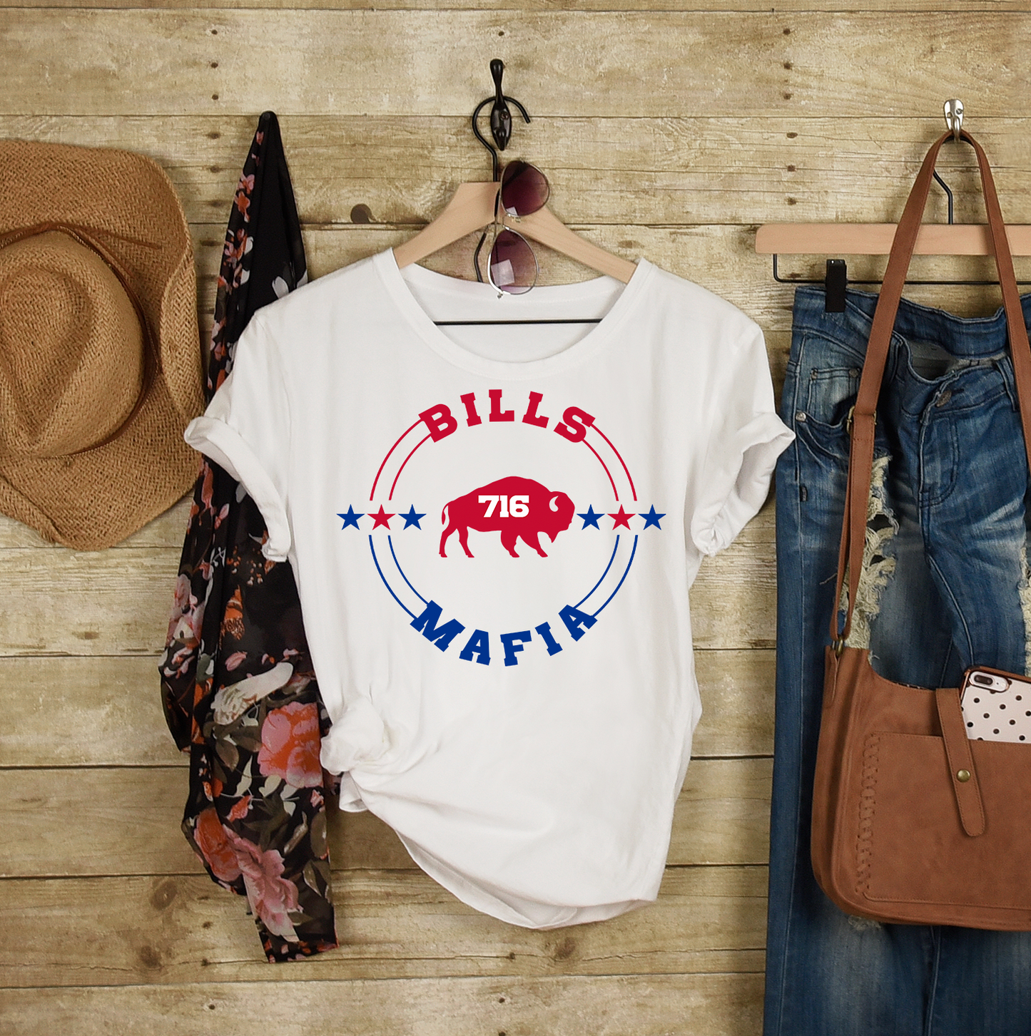 Bills Mafia 716 Unisex T-shirt - Buffalo: Athletic Heather / XL