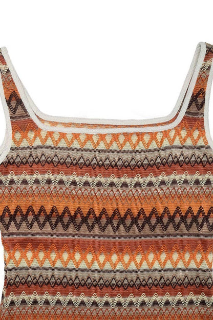 CWDMD4983_NEW GEOMETRIC STRIPED SLEEVELESS MAXI DRESS