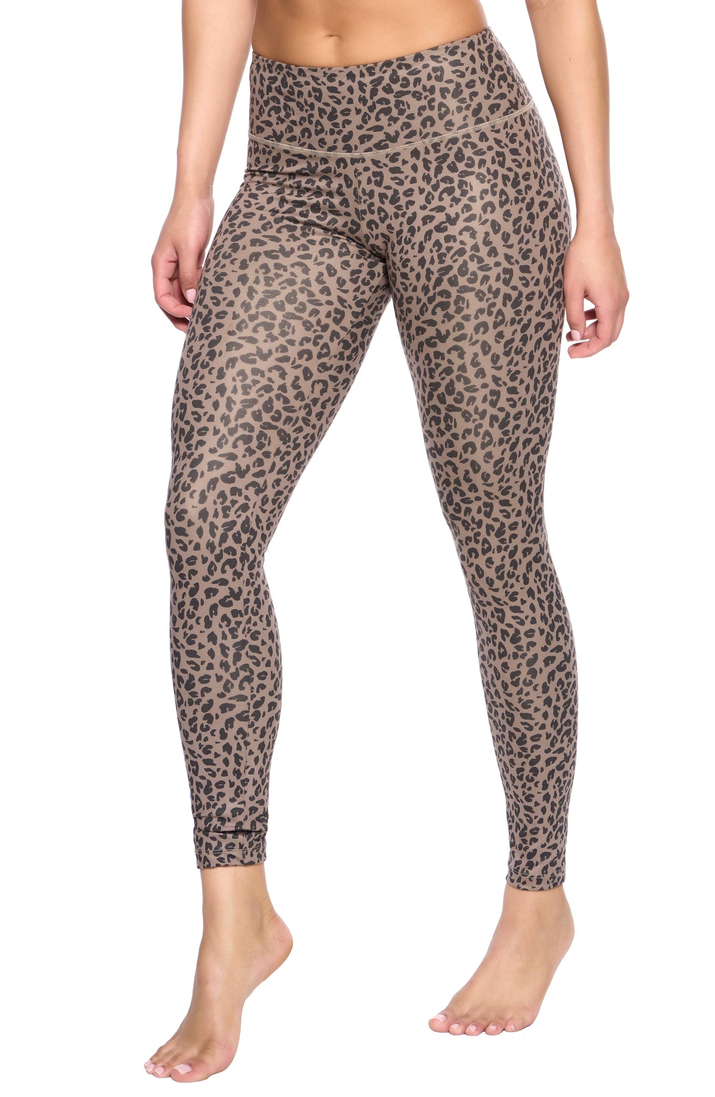 Sueded Athletic Leggings - Raven Leopard