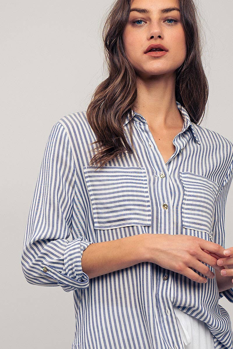STRIPE BUTTON DOWN SHIRT