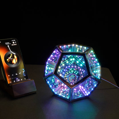 RGB Color-changing Infinity Dodecahedron Geometric Lamp
