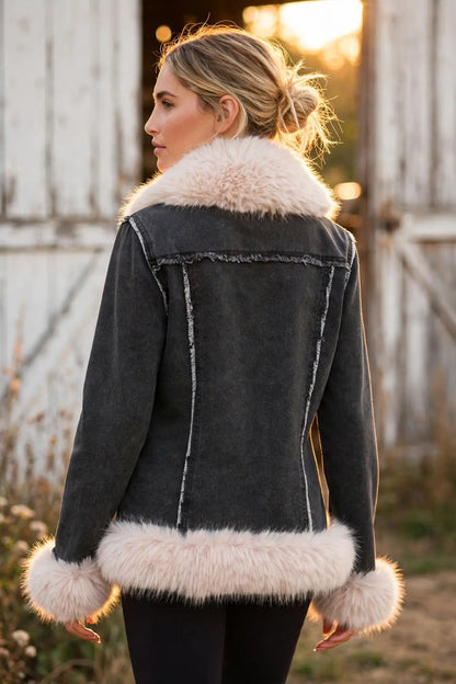 CLADC0012: Tundra Denim Luxury Coat