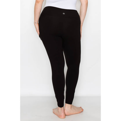 PLUS SIZE SIDE POCKET ACTIVE LEGGINGS: Navy / 1X