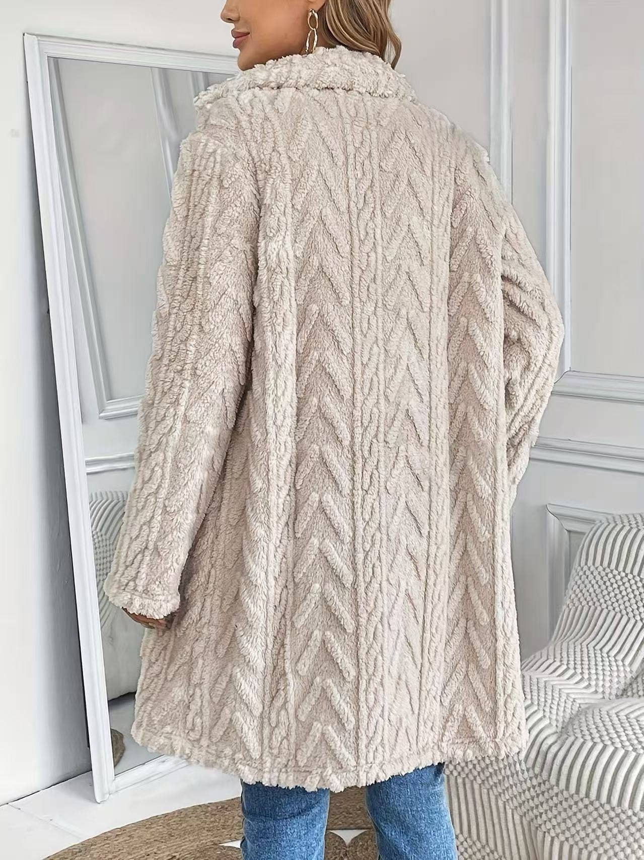 Houndstooth Pattern  Fleece Coat