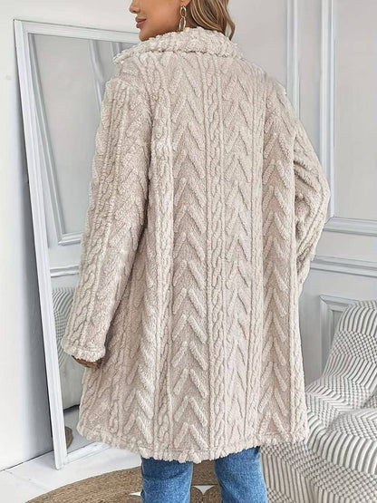 Houndstooth Pattern  Fleece Coat