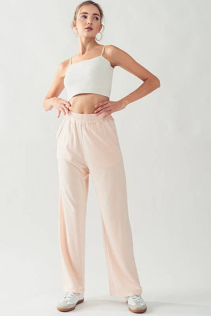 KPR11896 ELASTIC WAISTBAND COZY SWEATPANTS: SURF SPRAY / S-2/M-2/L-2